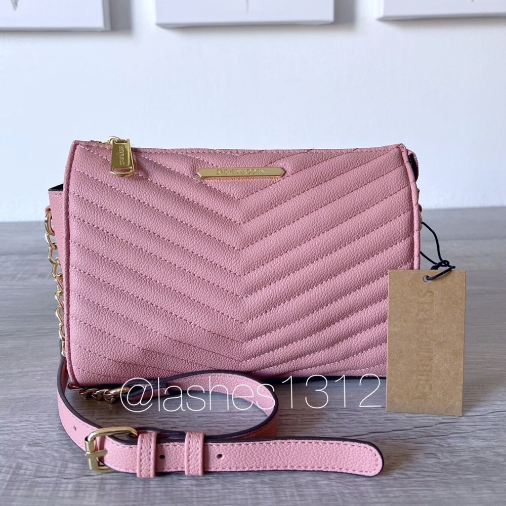 STEVE MADDEN Bag Blexi Quilted Crossbody - Pink Chevron